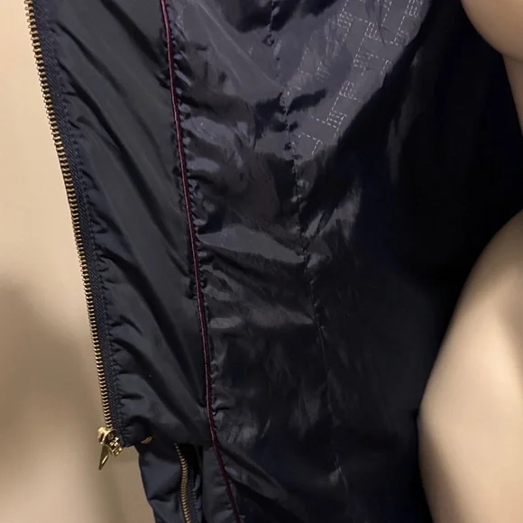 Cole Haan Dark Blue Hooded Down Puffer Jacket - Picture 15 of 15